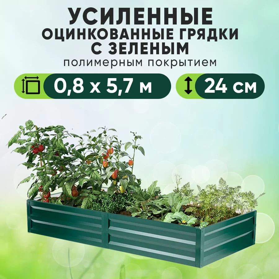 Зеленая усиленная грядка (0,8 х 5,7)